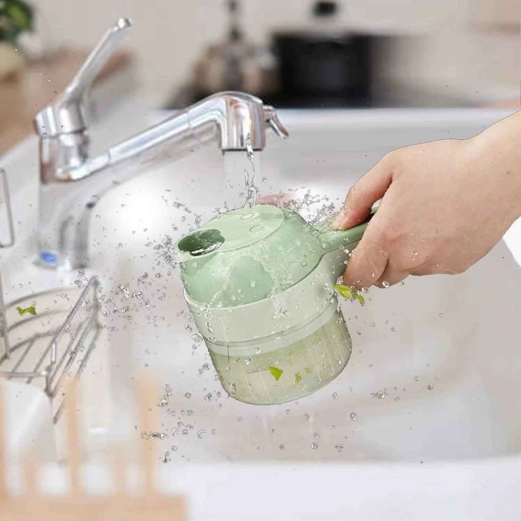 Electric Vegetable Cutter Set - 4 in 1 Portable, Rechargeable, Wireless Food Processor & Chopper Machine for Celery & Meat Onion