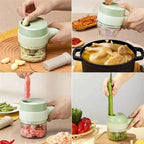 Electric Vegetable Cutter Set - 4 in 1 Portable, Rechargeable, Wireless Food Processor & Chopper Machine for Celery & Meat Onion