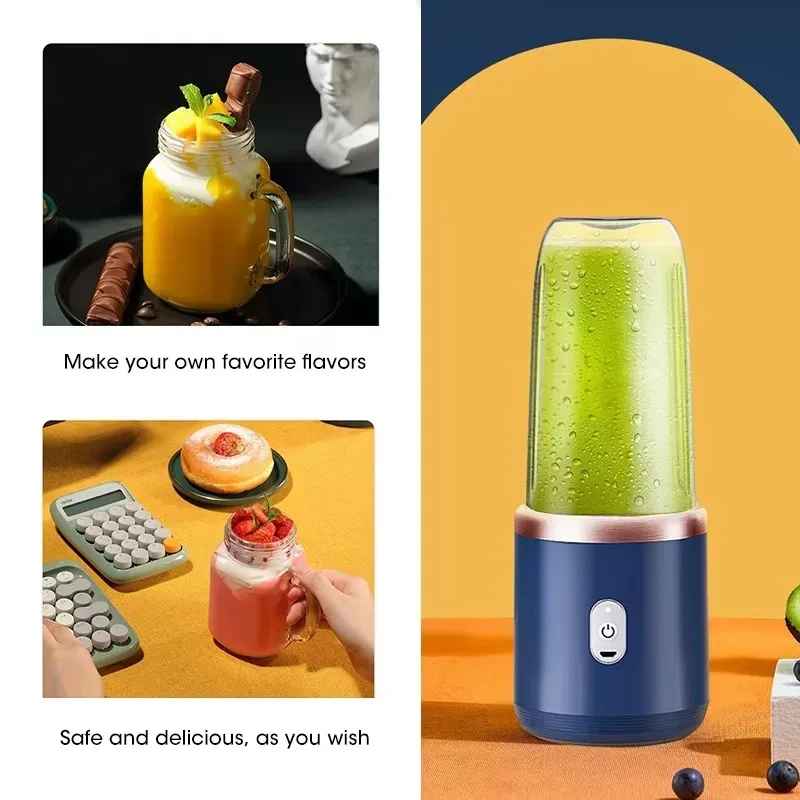 Portable Fruit Juice Blenders Summer Personal Electric Mini Bottle Home USB 6 Blades Juicer Cup Machine For Kitchen